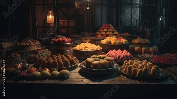 Obraz cupcakes in a restaurant