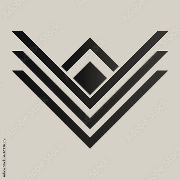 Fototapeta Creative logo in arrow style. logo on a gray background. Element for business.