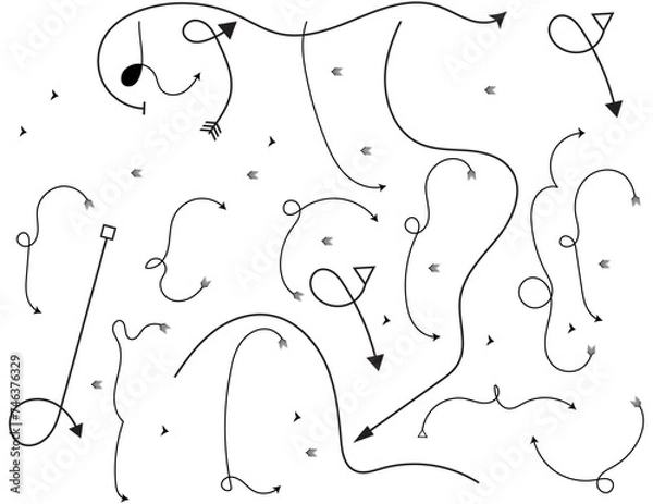 Obraz Vector set Hand drawn arrows collection 