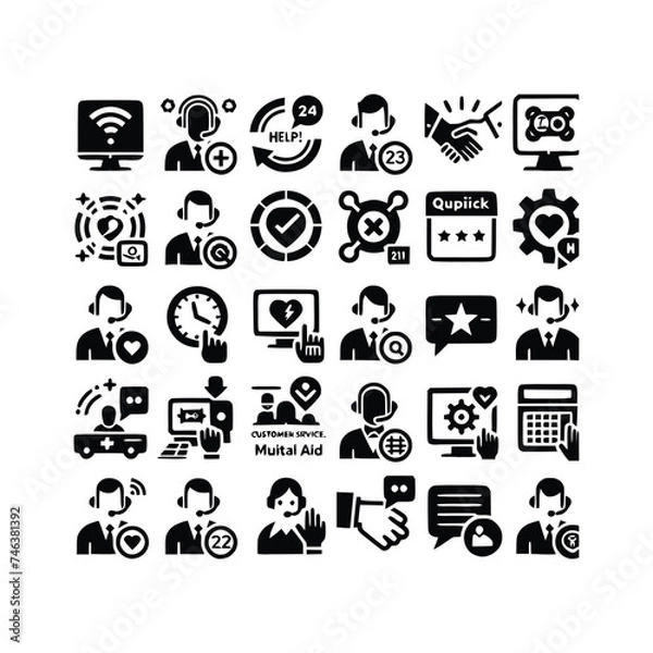 Fototapeta set of icons for web design