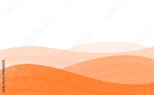 Fototapeta 水彩背景波型山型/オレンジ
