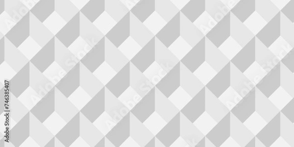 Fototapeta 	
Minimal modern cubes geometric tile and mosaic wall grid backdrop hexagon technology transparent wallpaper background. White and gray block cube structure backdrop grid triangle texture vintage desi