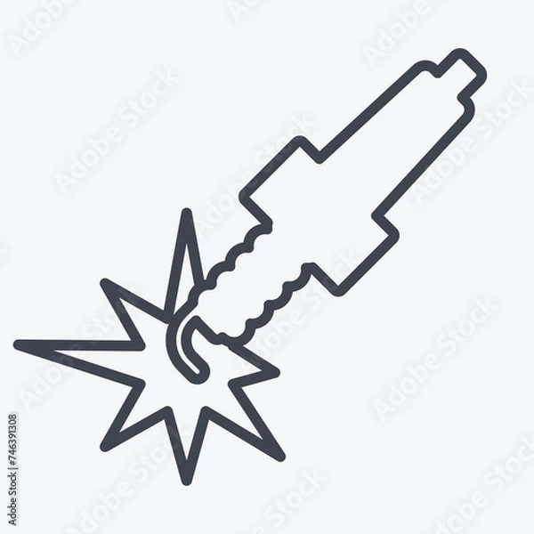 Fototapeta Icon Spark Plug. related to Car ,Automotive symbol. line style. simple design editable. simple illustration