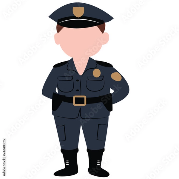 Obraz cute cartoon policeman ai generative