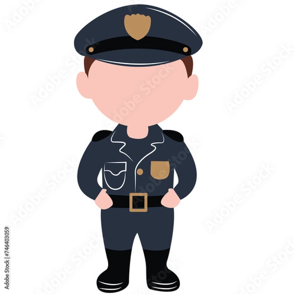 Obraz cute cartoon policeman ai generative