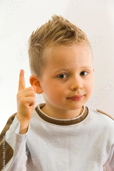 Obraz Child pointing something by his finger