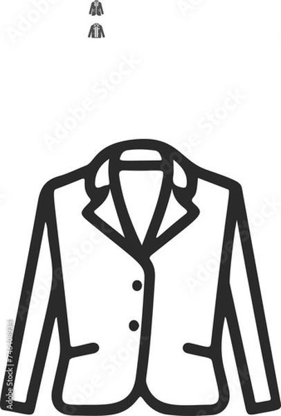 Fototapeta Jacket icon. Jacket on a white background. Element of clothing, style
