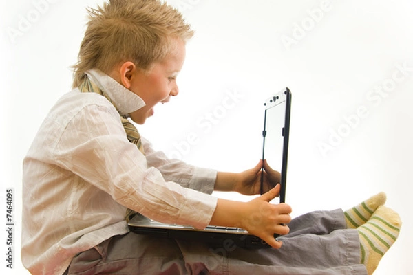 Obraz Child with notebook enjoying