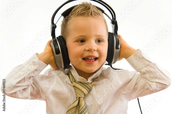 Obraz Child listening music
