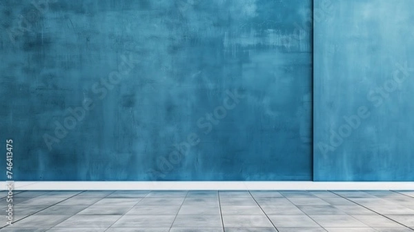 Obraz Turquoise blue background wall. Generative AI