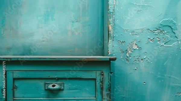 Obraz Turquoise blue interior. Generative AI