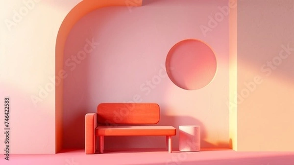 Fototapeta White with bunk beds interior. Generative AI