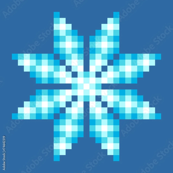Obraz 8-Bit Pixel Crystalline Snowflake