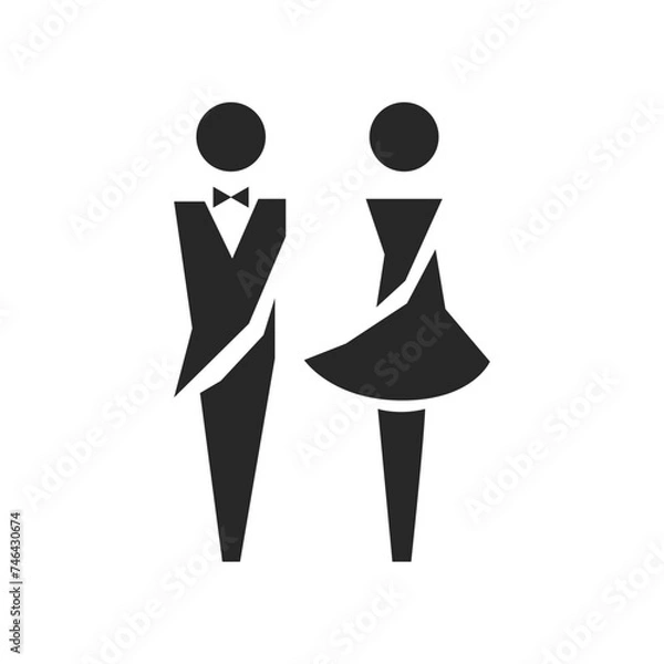 Fototapeta WC creative sign Vector EPS Flat Artwork for Sign Design, Flat icon, Web and digital designs, Industrial, Mall door, Rest room signage. 