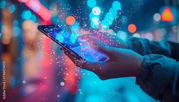 Fototapeta Mobile Marketing Strategies, mobile marketing strategies with an image showing marketers optimizing websites for mobile devices, AI