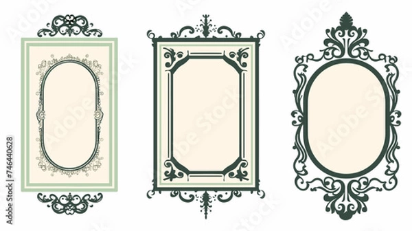 Fototapeta Set of Decorative vintage frames and borders. Vector design.