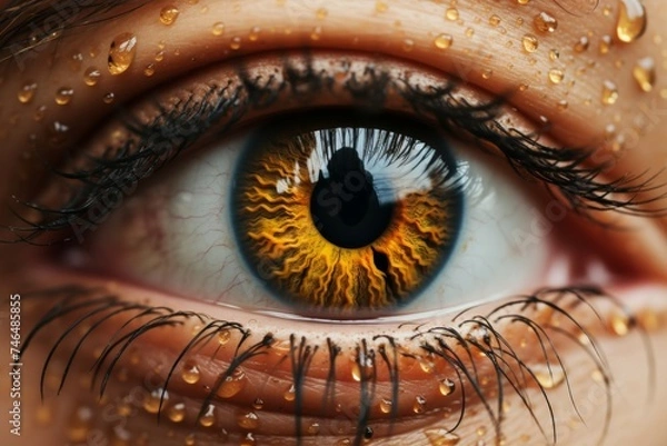 Obraz Vibrant and expressive crying eye art illustration available for purchase on stock photo website.
