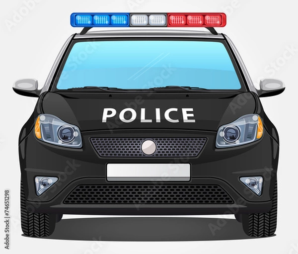 Fototapeta Vector Police Car #1 - Front view