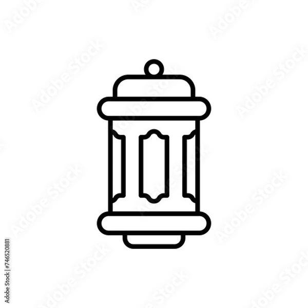 Fototapeta Islamic lantern outline icons, minimalist vector illustration ,simple transparent graphic element .Isolated on white background