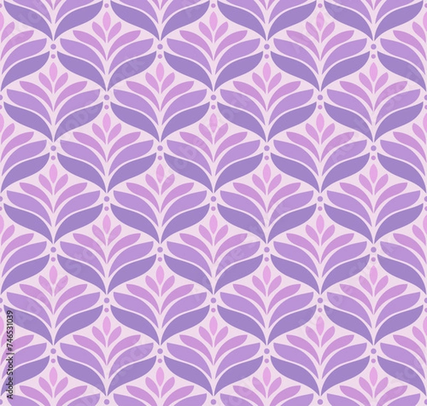Fototapeta Damask floral seamless pattern. Vector retro style background print. Decorative flower texture.