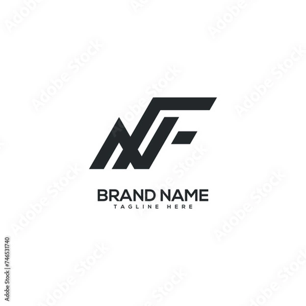 Obraz Alphabet NF FN letter logo design vector elements. Initials monogram icon.