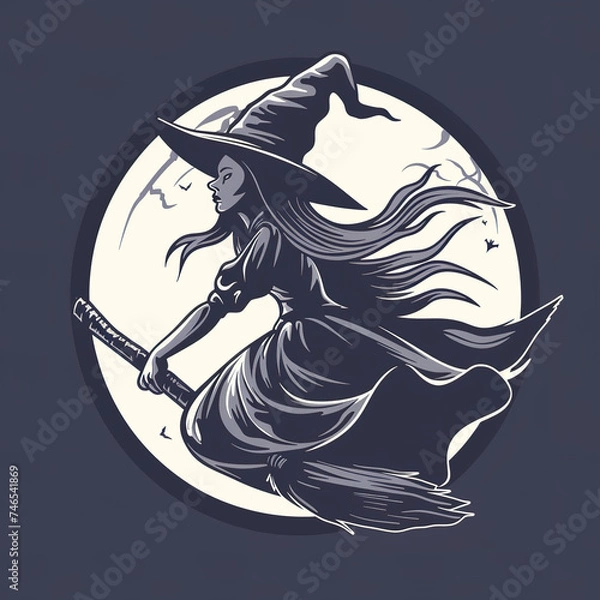Obraz witch with a broom