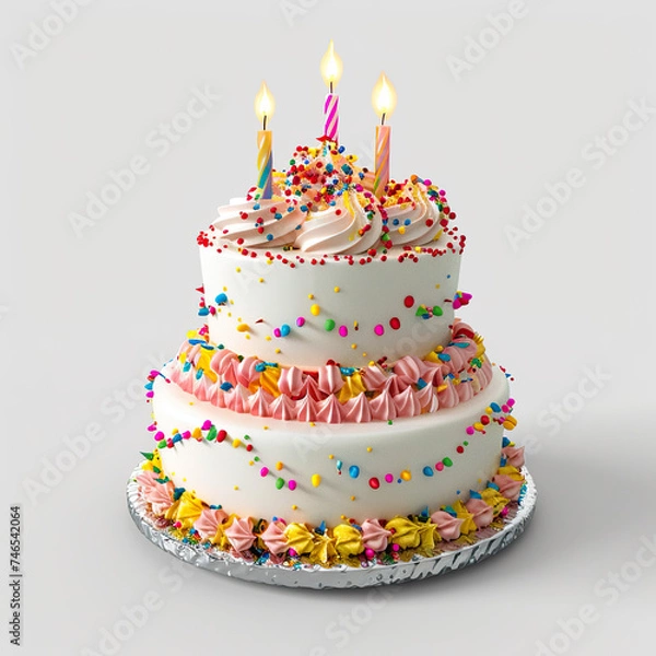 Obraz birthday cake with candles