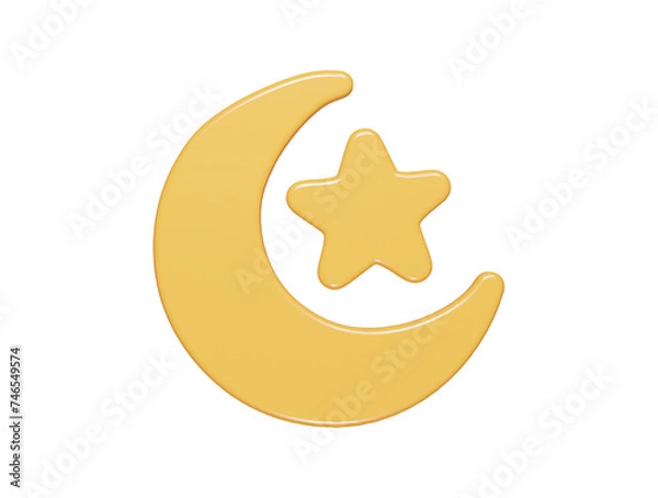 Fototapeta Ramadan icon 3d render illustration