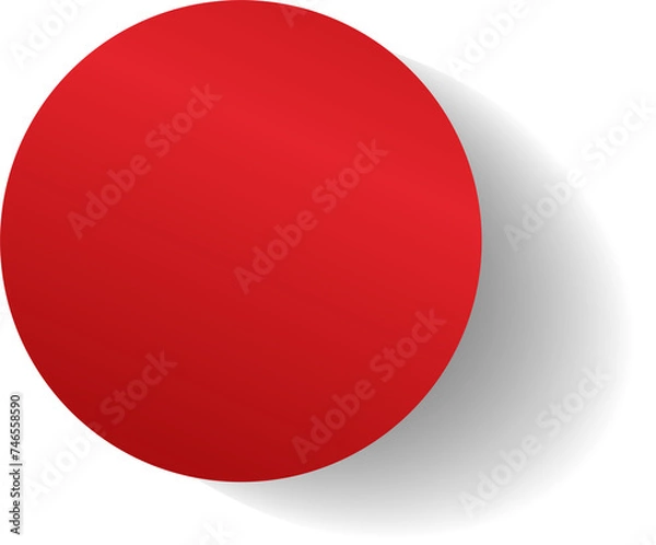 Fototapeta Red paper circle and shadow. Element for design