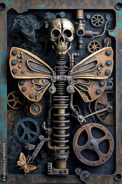 Fototapeta Industrial steampunk theme background