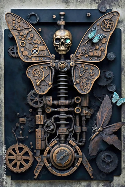 Fototapeta Industrial steampunk theme background