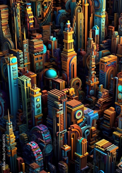 Fototapeta Abstract skyline