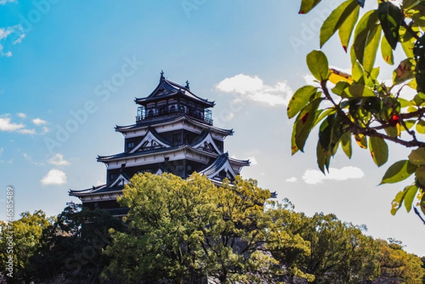 Fototapeta 青空に映える広島城天守閣