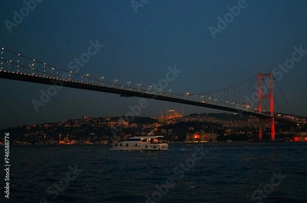 Obraz Bosphorus Bridge and city lights