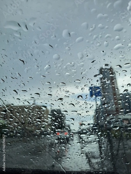 Obraz rain drops on window