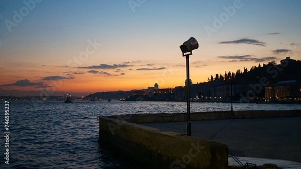 Obraz city and sunset