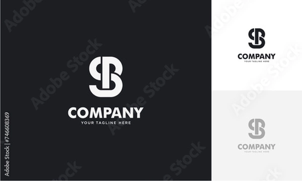 Fototapeta Initial letter SP or PS logo vector design template