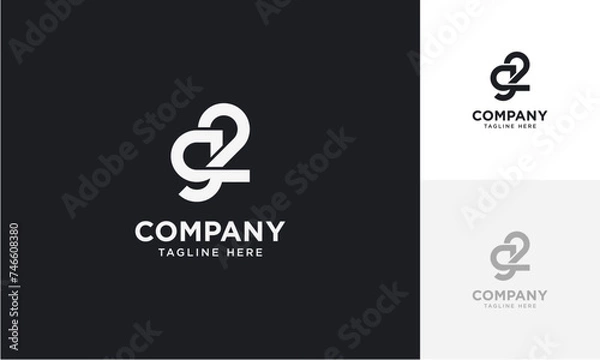 Fototapeta Initial letter G2 or 2G logo vector design template