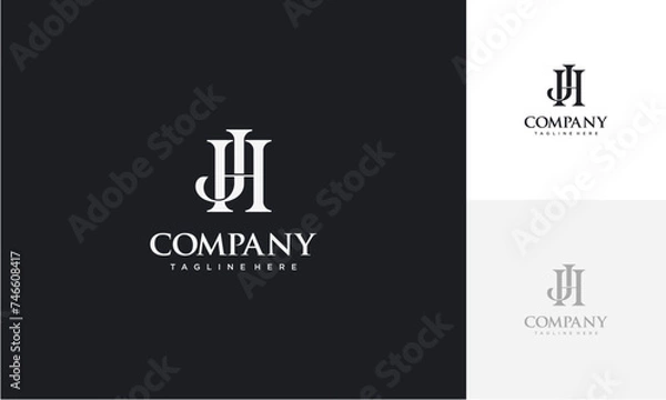 Fototapeta Initial letter JH or HJ logo vector design template