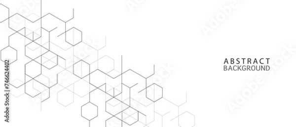 Fototapeta abstract background with connected hexagons,Banner design