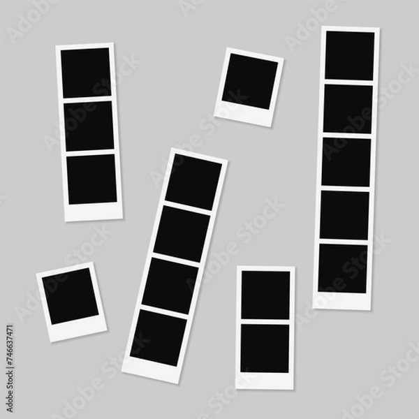 Fototapeta Instant picture strips collection on isolated background