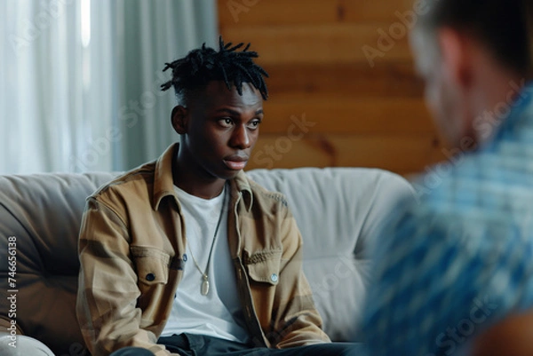 Obraz Support and Healing: Overcoming Racism Through Therapy. Generative AI.