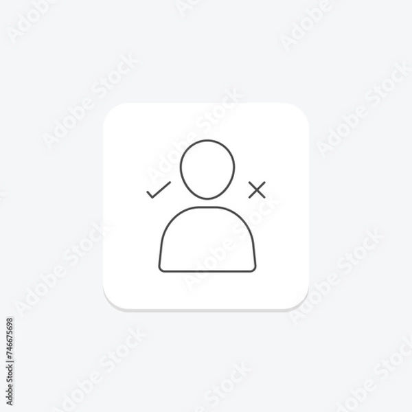 Fototapeta Decision icon, decisions, choice, choices, determination thinline icon, editable vector icon, pixel perfect, illustrator ai file