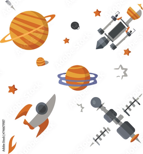 Fototapeta Vector Space Elements 