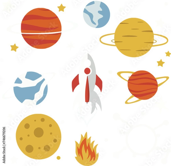 Fototapeta Vector Space Elements 