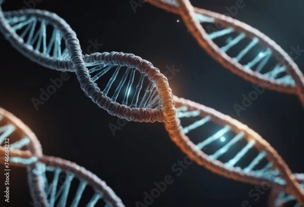 Fototapeta DNA molecules on the beautiful backdrop