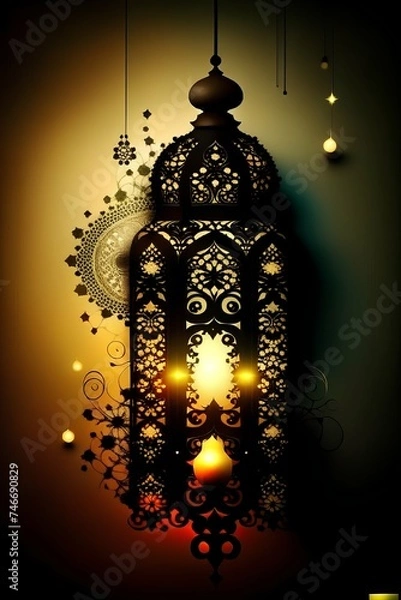 Obraz Ramadan Beautiful Lantern, Beautiful and Colorful Lantern, Ramadan Kareem Lantern.