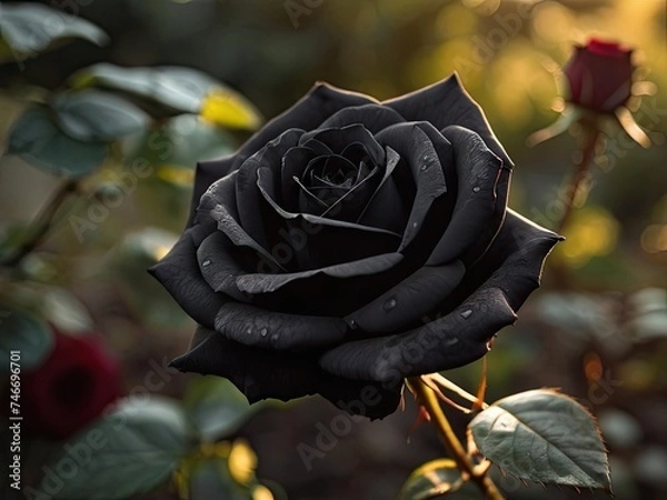 Obraz Black rose in the sunset