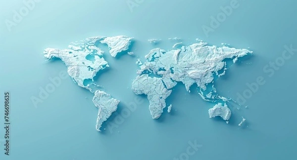 Obraz 3D world map illustration	
