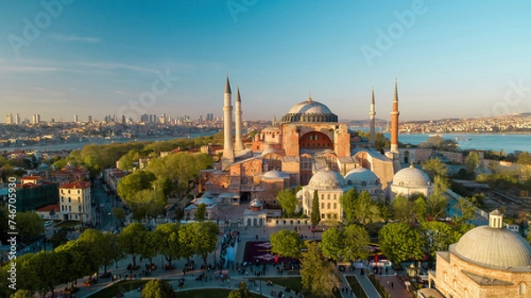 Fototapeta Beautiful view on Hagia Sophia in Istanbul, Turkey